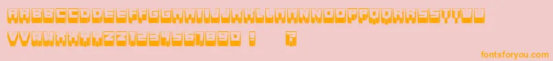 MetallicSharp-Schriftart – Orangefarbene Schriften auf rosa Hintergrund