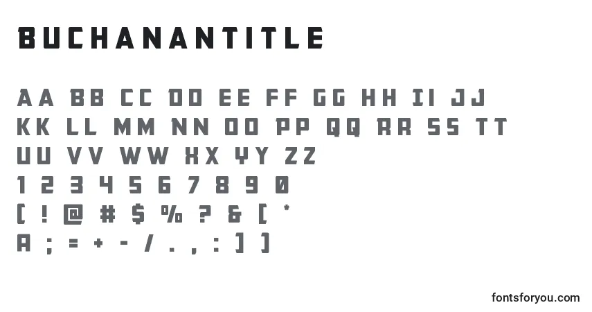 Buchanantitle-fontti – aakkoset, numerot, erikoismerkit