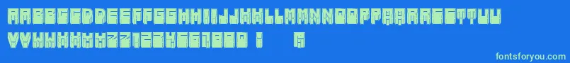 MetallicSharpFilled Font – Green Fonts on Blue Background