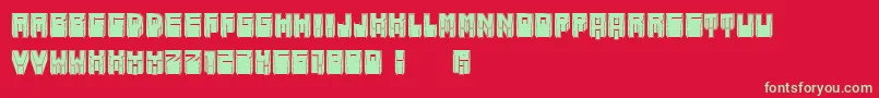 MetallicSharpFilled-Schriftart – Grüne Schriften auf rotem Hintergrund