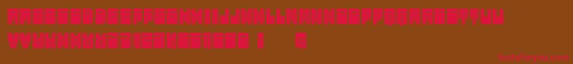 MetallicSharpFilled-Schriftart – Rote Schriften auf braunem Hintergrund
