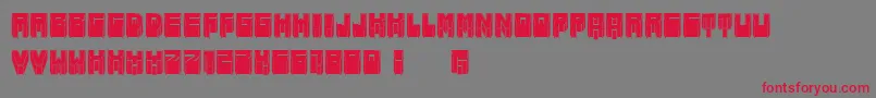 フォントMetallicSharpFilled – 赤い文字の灰色の背景