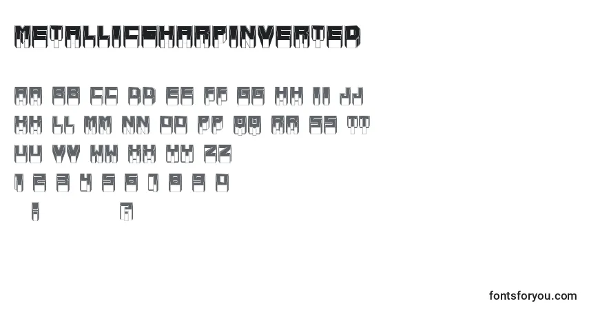 Fuente MetallicSharpInverted - alfabeto, números, caracteres especiales