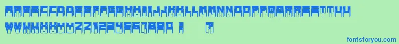 MetallicSharpInverted Font – Blue Fonts on Green Background