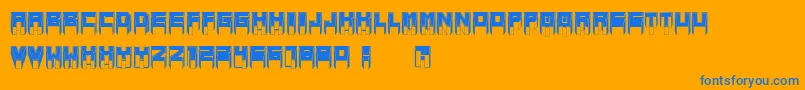 MetallicSharpInverted Font – Blue Fonts on Orange Background