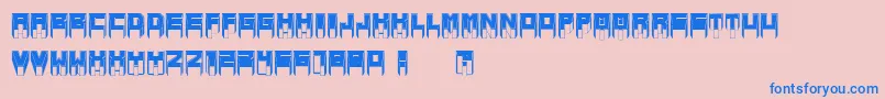 MetallicSharpInverted Font – Blue Fonts on Pink Background