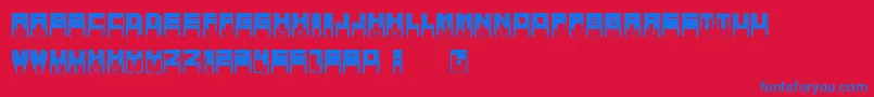 MetallicSharpInverted Font – Blue Fonts on Red Background