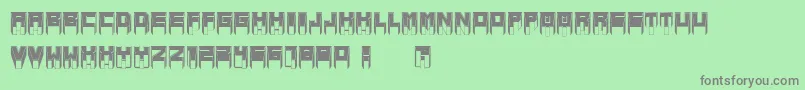 MetallicSharpInverted-Schriftart – Graue Schriften auf grünem Hintergrund