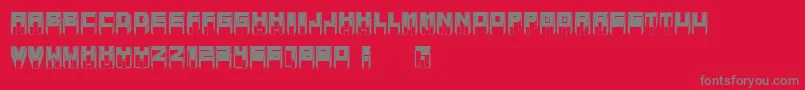 MetallicSharpInverted Font – Gray Fonts on Red Background