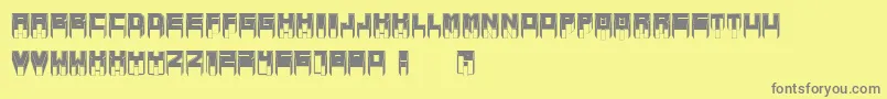 MetallicSharpInverted Font – Gray Fonts on Yellow Background