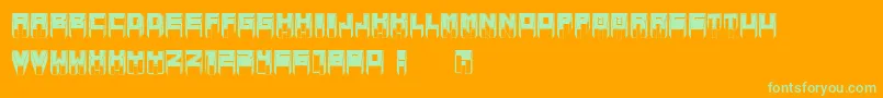 MetallicSharpInverted Font – Green Fonts on Orange Background