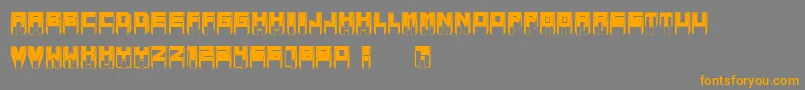 MetallicSharpInverted Font – Orange Fonts on Gray Background