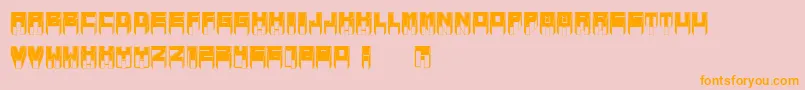 MetallicSharpInverted Font – Orange Fonts on Pink Background