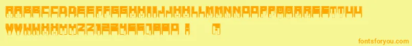 MetallicSharpInverted Font – Orange Fonts on Yellow Background