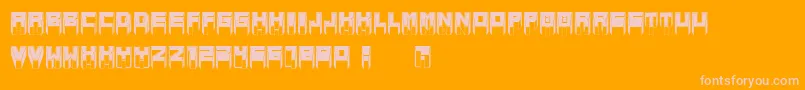 MetallicSharpInverted-Schriftart – Rosa Schriften auf orangefarbenem Hintergrund