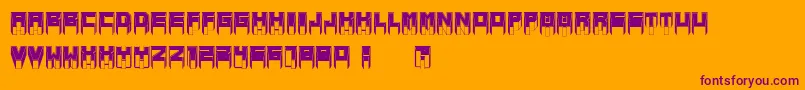 MetallicSharpInverted Font – Purple Fonts on Orange Background