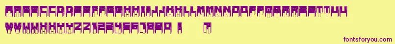 MetallicSharpInverted Font – Purple Fonts on Yellow Background