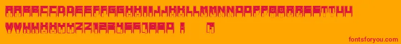 Fonte MetallicSharpInverted – fontes vermelhas em um fundo laranja