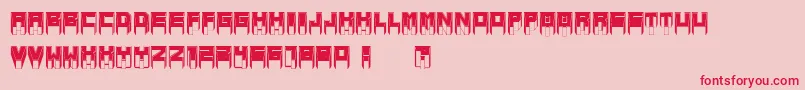 フォントMetallicSharpInverted – ピンクの背景に赤い文字