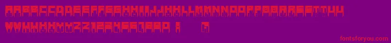 MetallicSharpInverted Font – Red Fonts on Purple Background