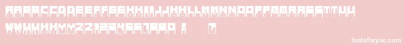 MetallicSharpInverted Font – White Fonts on Pink Background