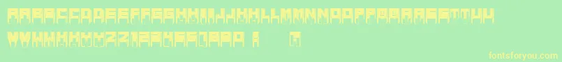 MetallicSharpInverted Font – Yellow Fonts on Green Background
