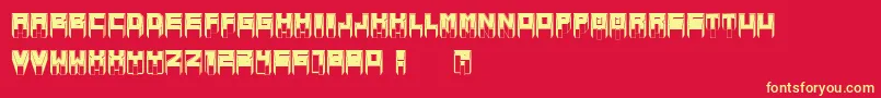 MetallicSharpInverted Font – Yellow Fonts on Red Background