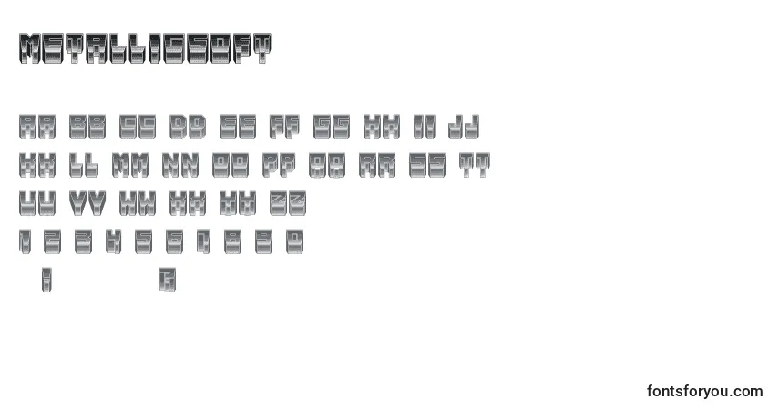 Schriftart MetallicSoft – Alphabet, Zahlen, spezielle Symbole
