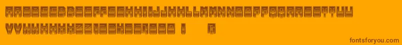 MetallicSoft Font – Brown Fonts on Orange Background