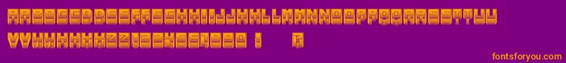 MetallicSoft Font – Orange Fonts on Purple Background