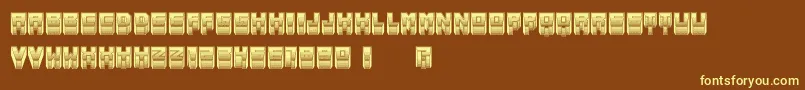 MetallicSoft Font – Yellow Fonts on Brown Background