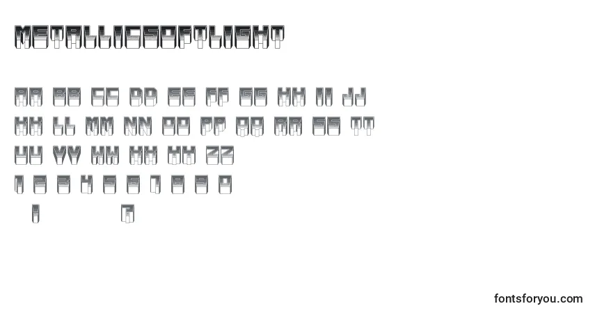MetallicSoftLight Font – alphabet, numbers, special characters