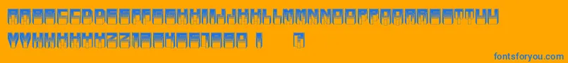 MetallicSoftLight-Schriftart – Blaue Schriften auf orangefarbenem Hintergrund