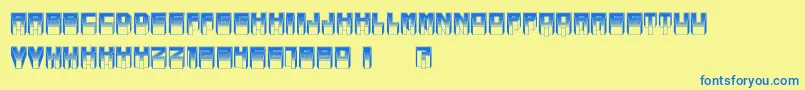 MetallicSoftLight Font – Blue Fonts on Yellow Background