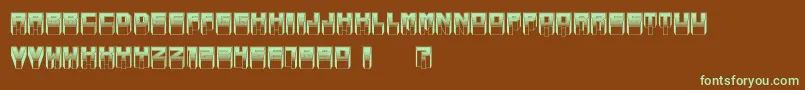 MetallicSoftLight Font – Green Fonts on Brown Background