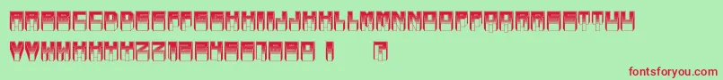 MetallicSoftLight Font – Red Fonts on Green Background