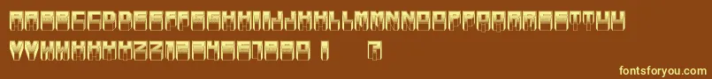 MetallicSoftLight-Schriftart – Gelbe Schriften auf braunem Hintergrund