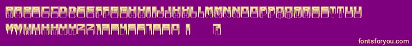 MetallicSoftLight Font – Yellow Fonts on Purple Background