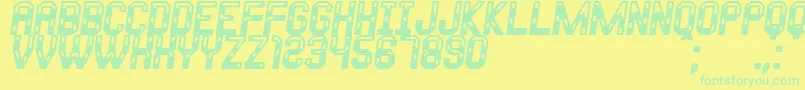 Metalo Of South St Font – Green Fonts on Yellow Background