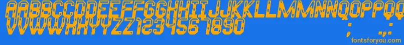 Metalo Of South St Font – Orange Fonts on Blue Background