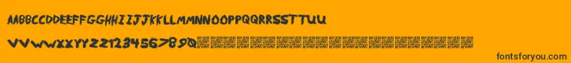 Fonte MetalReason – fontes pretas em um fundo laranja