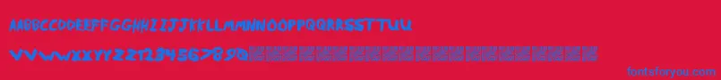 MetalReason Font – Blue Fonts on Red Background