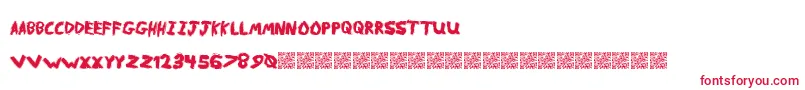 MetalReason Font – Red Fonts on White Background