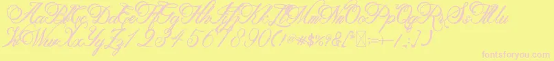 Metalurdo Font – Pink Fonts on Yellow Background