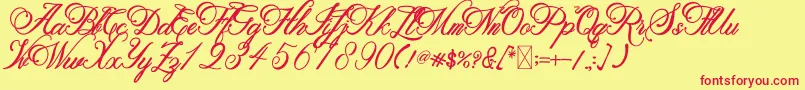 Metalurdo Font – Red Fonts on Yellow Background