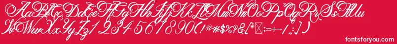 Metalurdo-Schriftart – Weiße Schriften auf rotem Hintergrund