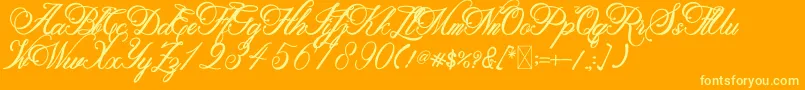Metalurdo Font – Yellow Fonts on Orange Background
