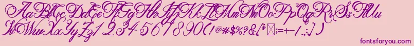 Metalurdo-Schriftart – Violette Schriften auf rosa Hintergrund