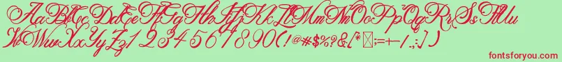 Metalurdo Font – Red Fonts on Green Background