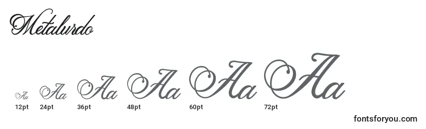 Размеры шрифта Metalurdo (134167)